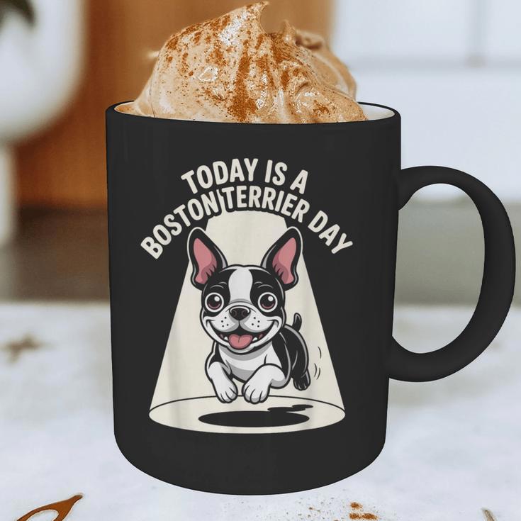 Today Is A Boston Terrier Day Cute Dog Lover Cartoon Graphic Print Coffee Mug, novelty gifts, funny gifts