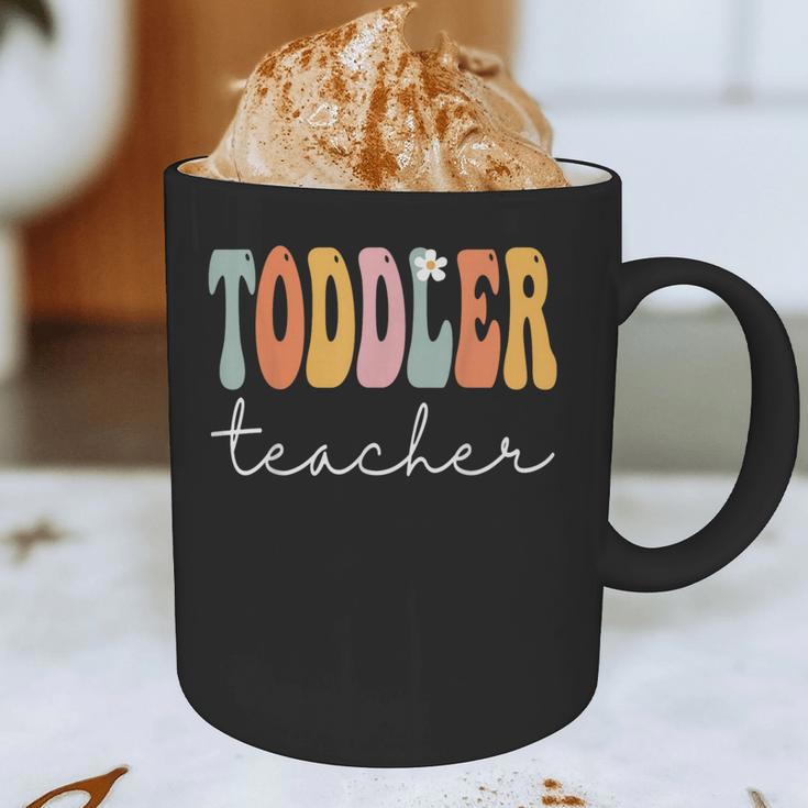 Toddler Teacher Retro Groovy Women Happy First Day Of School Graphic Print Coffee Mug, novelty gifts, funny gifts Toddler Teacher Retro Groovy Women Happy First Day Of School Graphic Print Coffee Mug, novelty gifts, funny gifts