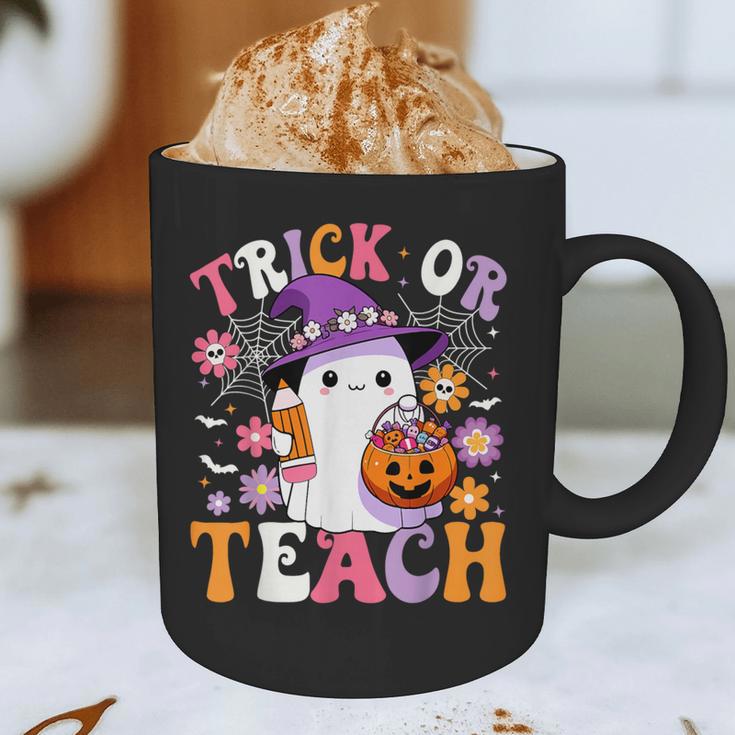 Trick Or Teach Groovy Teacher Ghost Halloween Teacher Graphic Print Coffee Mug, novelty gifts, funny gifts Trick Or Teach Groovy Teacher Ghost Halloween Teacher Graphic Print Coffee Mug, novelty gifts, funny gifts