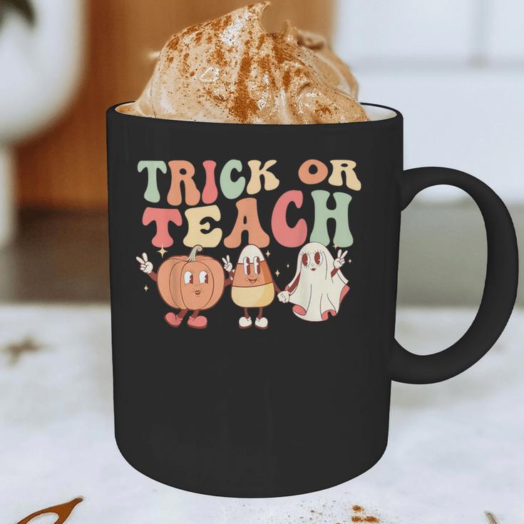 Trick Or Teach Pumpkin Candy Corn Ghost Halloween Teacher Graphic Print Coffee Mug, novelty gifts, funny gifts Trick Or Teach Pumpkin Candy Corn Ghost Halloween Teacher Graphic Print Coffee Mug, novelty gifts, funny gifts