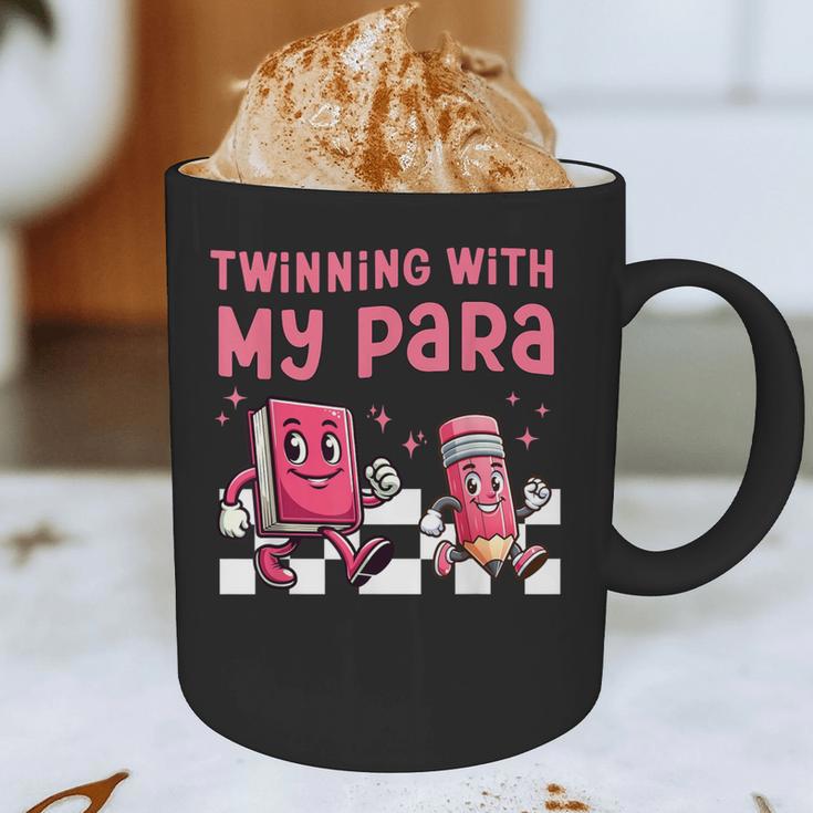 Twinning With My Para Teacher Matching Paraprofessional 70s For Men Women Graphic Print Coffee Mug, novelty gifts, funny gifts Twinning With My Para Teacher Matching Paraprofessional 70s For Men Women Graphic Print Coffee Mug, novelty gifts, funny gifts
