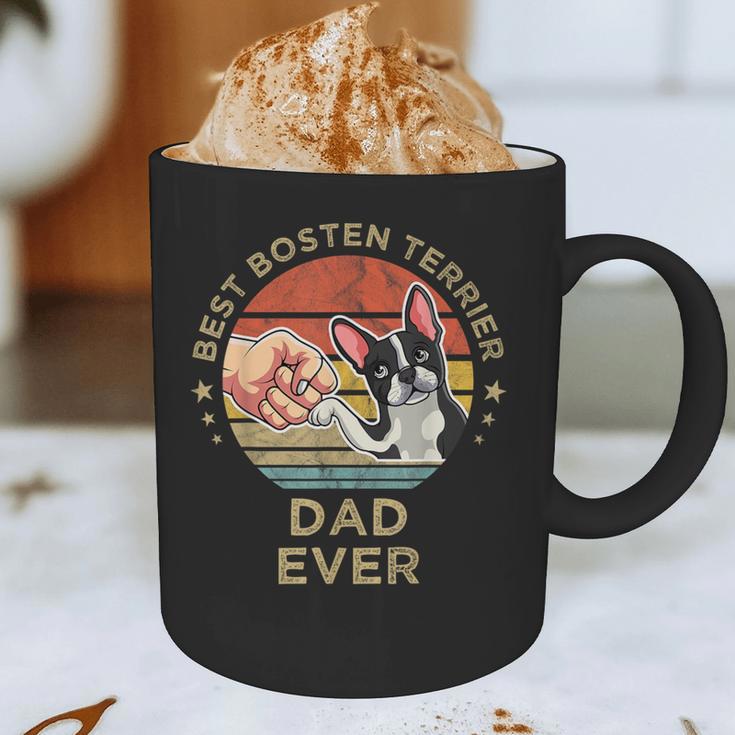 Vintage Best Boston Terrier Dad Ever Dog Father Father's Day Men Girls Kids Graphic Print Coffee Mug, novelty gifts, funny gifts