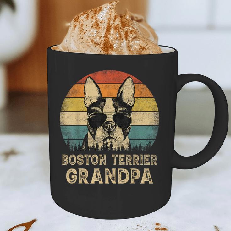 Vintage Boston Terrier Grandpa Dog Lovers Father's Day Graphic Print Coffee Mug, novelty gifts, funny gifts