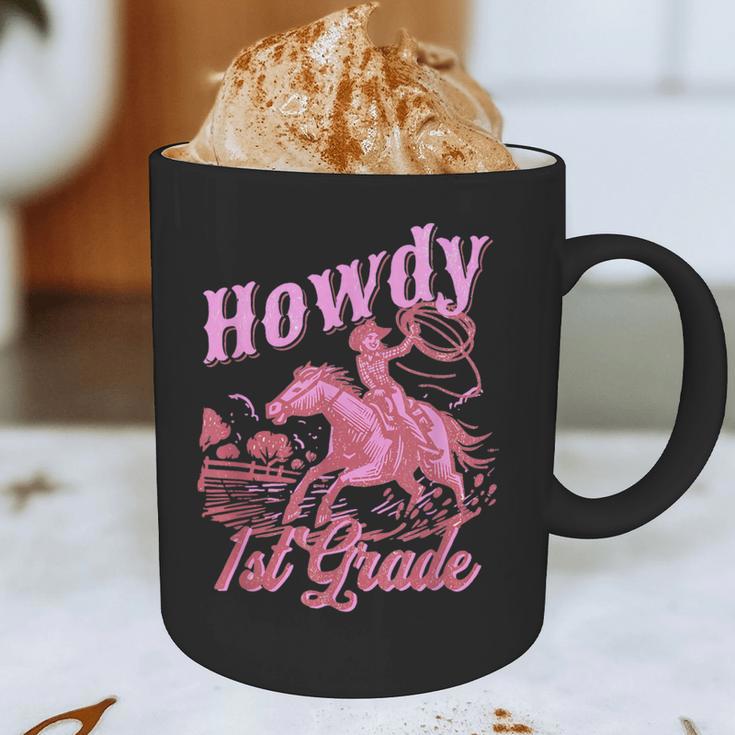Vintage Howdy First Grade Cowgirl Teacher Western School Graphic Print Coffee Mug, novelty gifts, funny gifts Vintage Howdy First Grade Cowgirl Teacher Western School Graphic Print Coffee Mug, novelty gifts, funny gifts