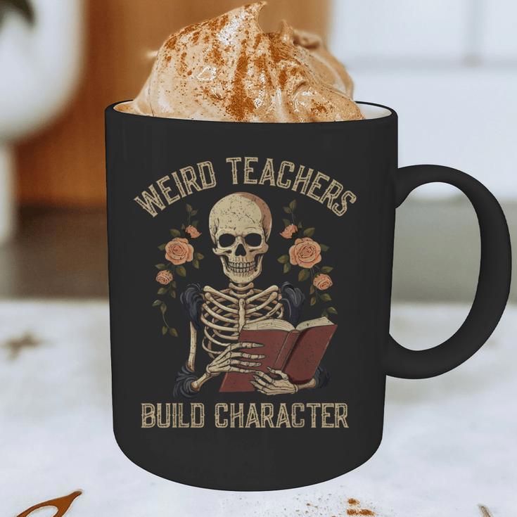 Weird Teachers Build Character Skeleton Book Halloween Women Graphic Print Coffee Mug, novelty gifts, funny gifts Weird Teachers Build Character Skeleton Book Halloween Women Graphic Print Coffee Mug, novelty gifts, funny gifts