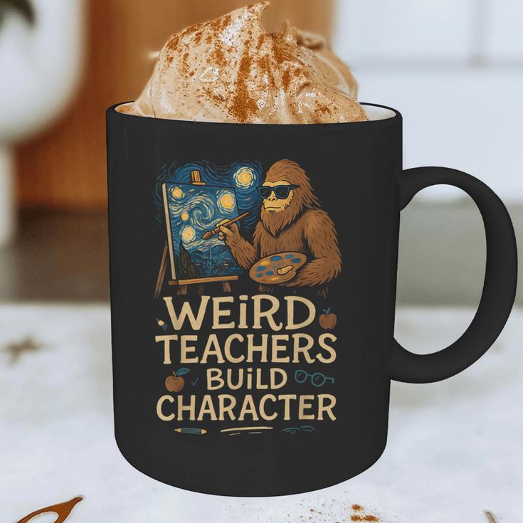 Weird Teachers Build Character Van Bigfoot Art Graphic Print Coffee Mug, novelty gifts, funny gifts