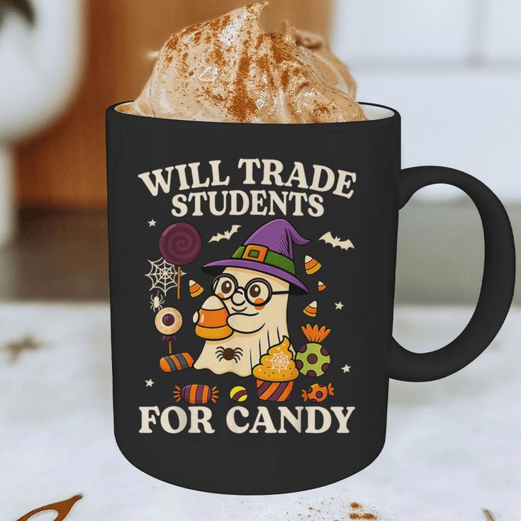 Will Trade Students For Candy Teacher Ghost Halloween Graphic Print Coffee Mug, novelty gifts, funny gifts Will Trade Students For Candy Teacher Ghost Halloween Graphic Print Coffee Mug, novelty gifts, funny gifts
