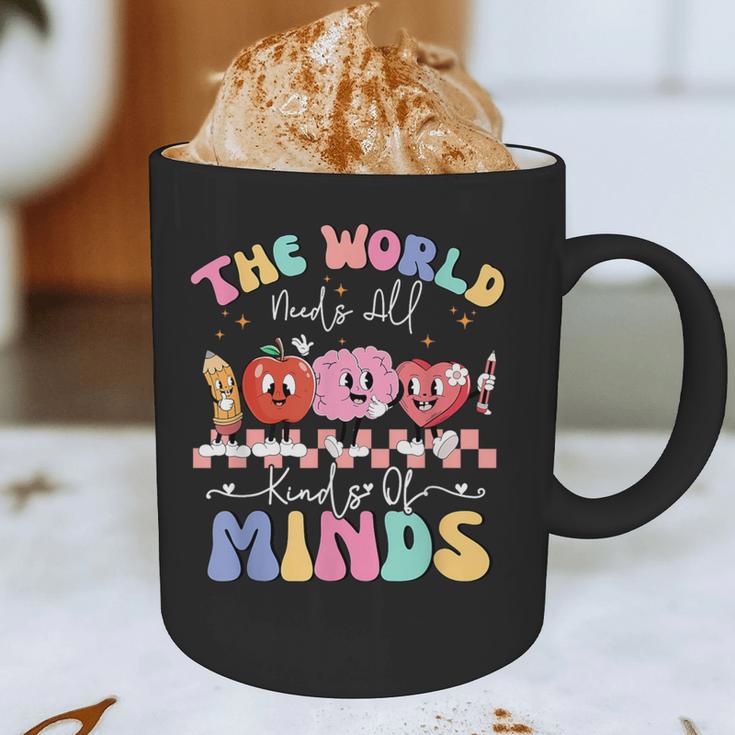The World Needs All Kinds Of Minds Special Education Teacher Graphic Print Coffee Mug, novelty gifts, funny gifts