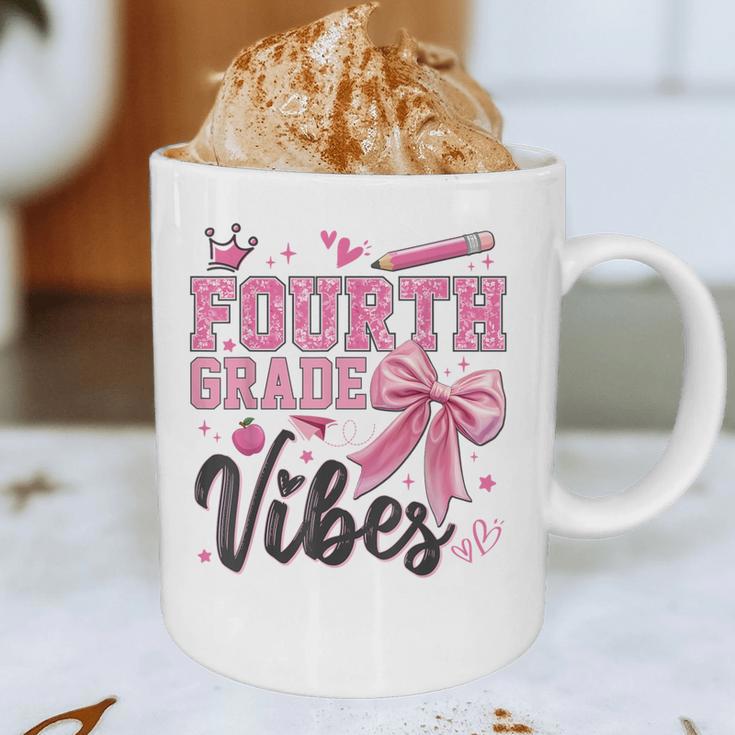 4th Fourth Grade Vibes Back To School Coquette Teacher Girl Graphic Print Coffee Mug, novelty gifts, funny gifts