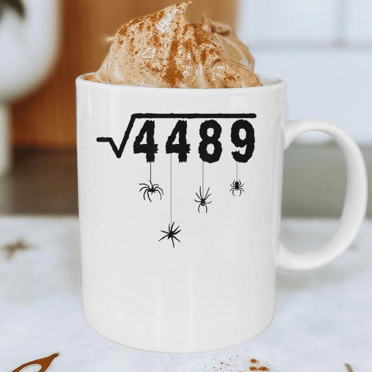 67 Meme Math Teacher 6 7 Halloween Spiders Square Root 4489 Graphic Print Coffee Mug, novelty gifts, funny gifts