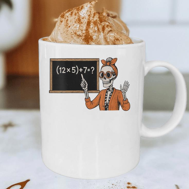 67 Teacher Halloween Skeleton Six Seven Meme Brainrot Math Graphic Print Coffee Mug, novelty gifts, funny gifts