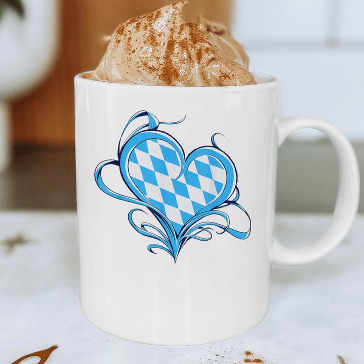 Bavarian Flag As Heart Blue Diamond Bavaria Graphic Print Coffee Mug, novelty gifts, funny gifts