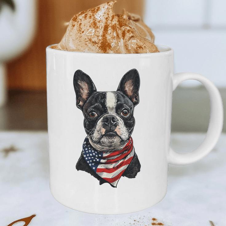 Boston Terrier American Flag Graphic Print Coffee Mug, novelty gifts, funny gifts