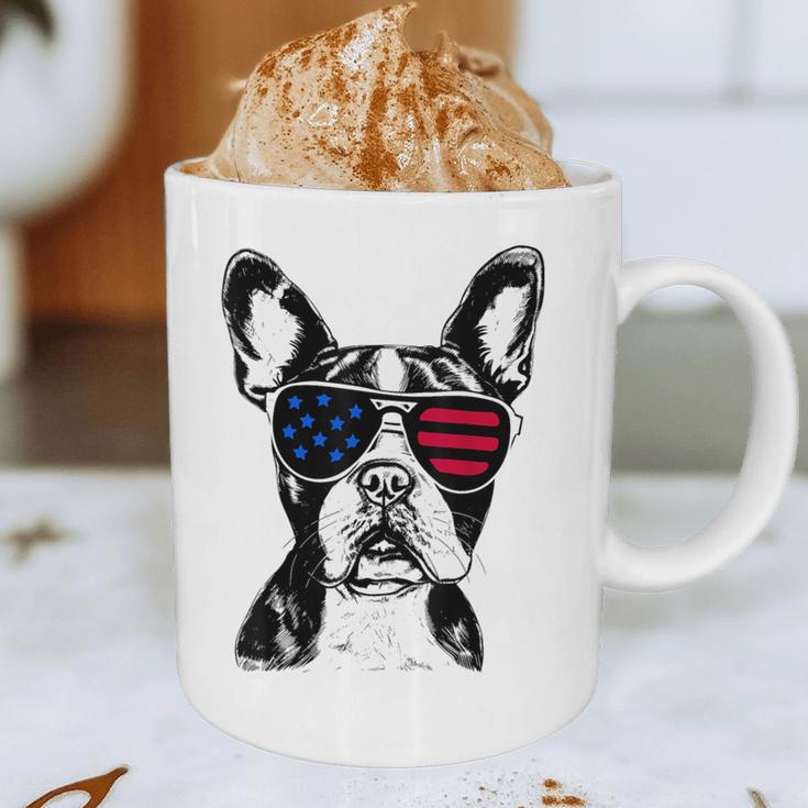 Boston Terrier Dog 4th July America USA Flag Men Women Kids Graphic Print Coffee Mug, novelty gifts, funny gifts