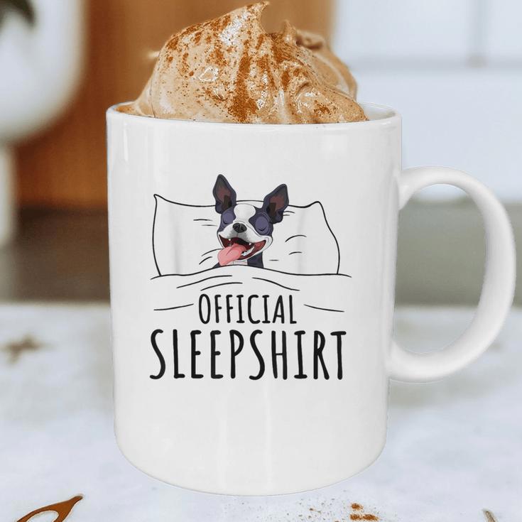 Boston Terrier Dog Lovers Sleepshirt Apparel Men Women Graphic Print Coffee Mug, novelty gifts, funny gifts
