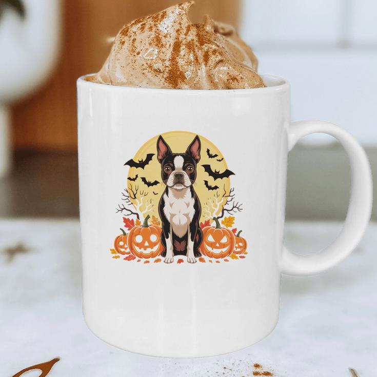 Boston Terrier Halloween Dog Lover Pumpkin Costume Graphic Print Coffee Mug, novelty gifts, funny gifts