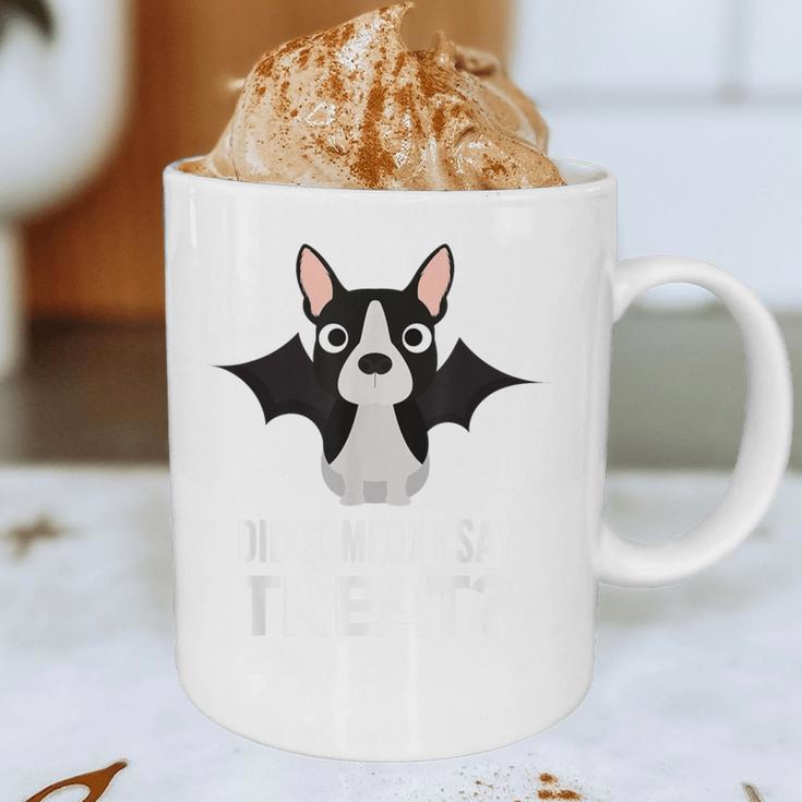 Boston Terrier Halloween Shirt Did Someone Say Treat Graphic Print Coffee Mug, novelty gifts, funny gifts