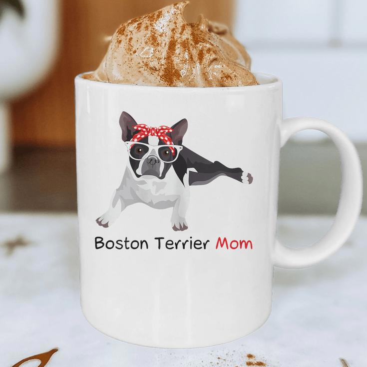 Boston Terrier Mom Bandana Boston Terrier Dog Graphic Print Coffee Mug, novelty gifts, funny gifts