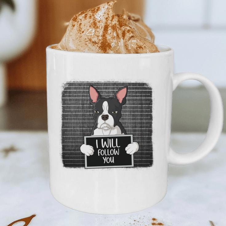 Boston Terrier Mug Shot Guilty Dog Graphic Print Coffee Mug, novelty gifts, funny gifts