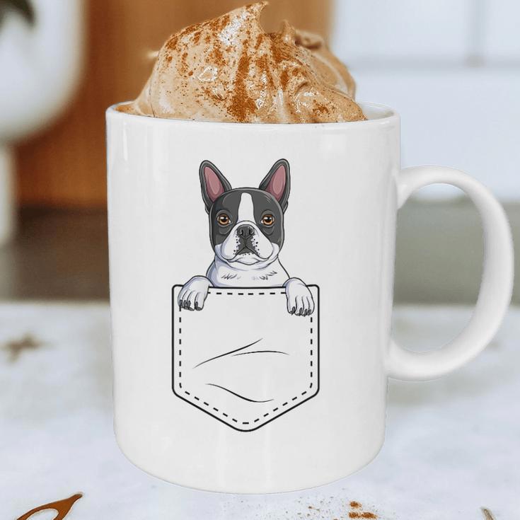 Boston Terrier In The Pocket Cute Boston Terrier Dog Lovers Men Women Girls Kids Graphic Print Coffee Mug, novelty gifts, funny gifts