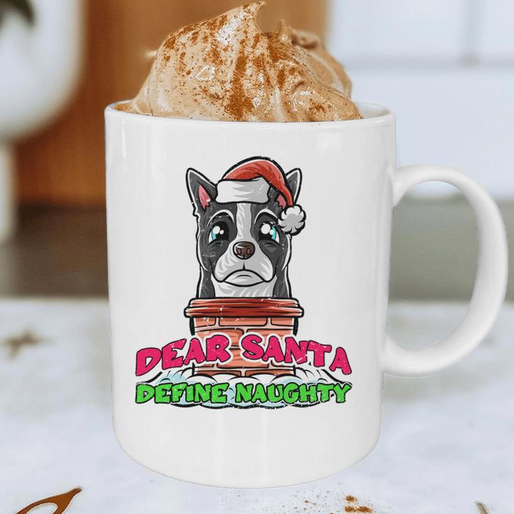 Boston Terrier Santa Claus Christmas Dog Graphic Print Coffee Mug, novelty gifts, funny gifts