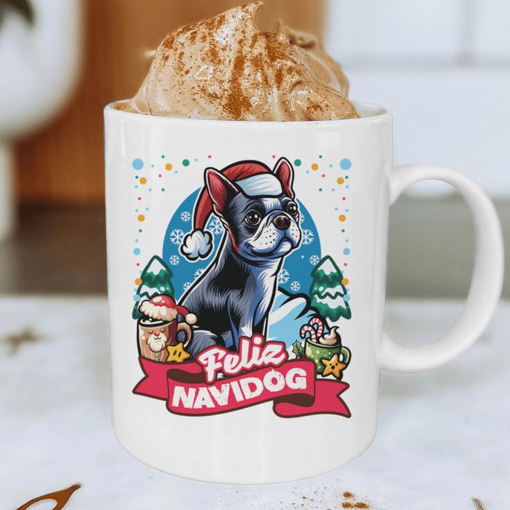 Boston Terrier Santa Claus Coffee Mug Merry Christmas Dogs Graphic Print Coffee Mug, novelty gifts, funny gifts