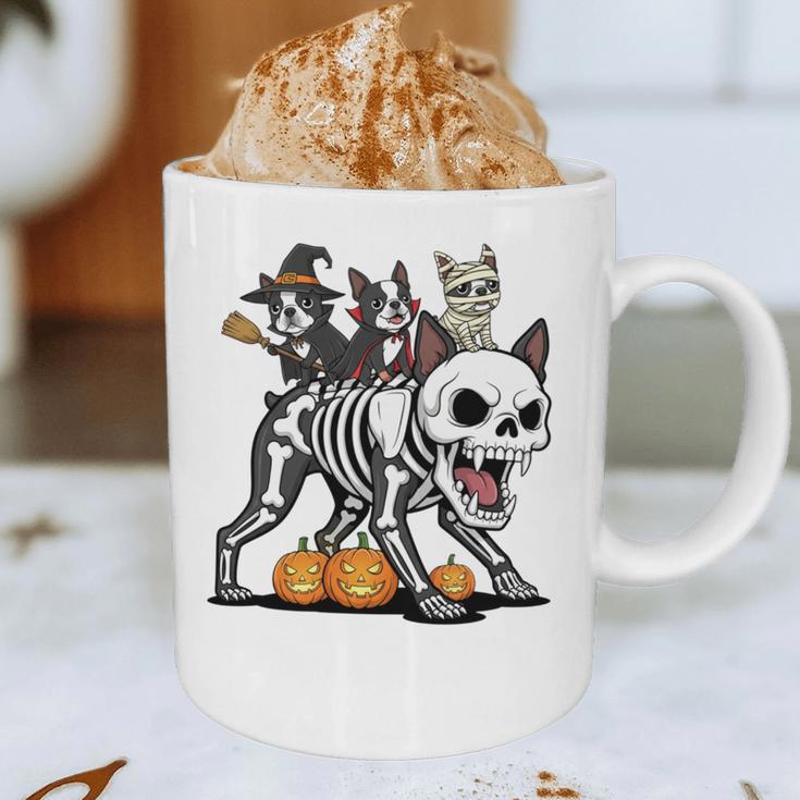 Boston Terrier Skeleton Mummy Witch Halloween Graphic Print Coffee Mug, novelty gifts, funny gifts