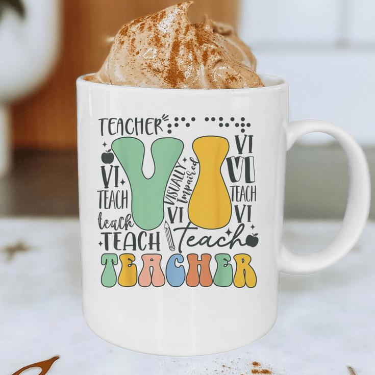 Braille Teacher Of The Visually Impaired Groovy VI Teacher Graphic Print Coffee Mug, novelty gifts, funny gifts Braille Teacher Of The Visually Impaired Groovy VI Teacher Graphic Print Coffee Mug, novelty gifts, funny gifts
