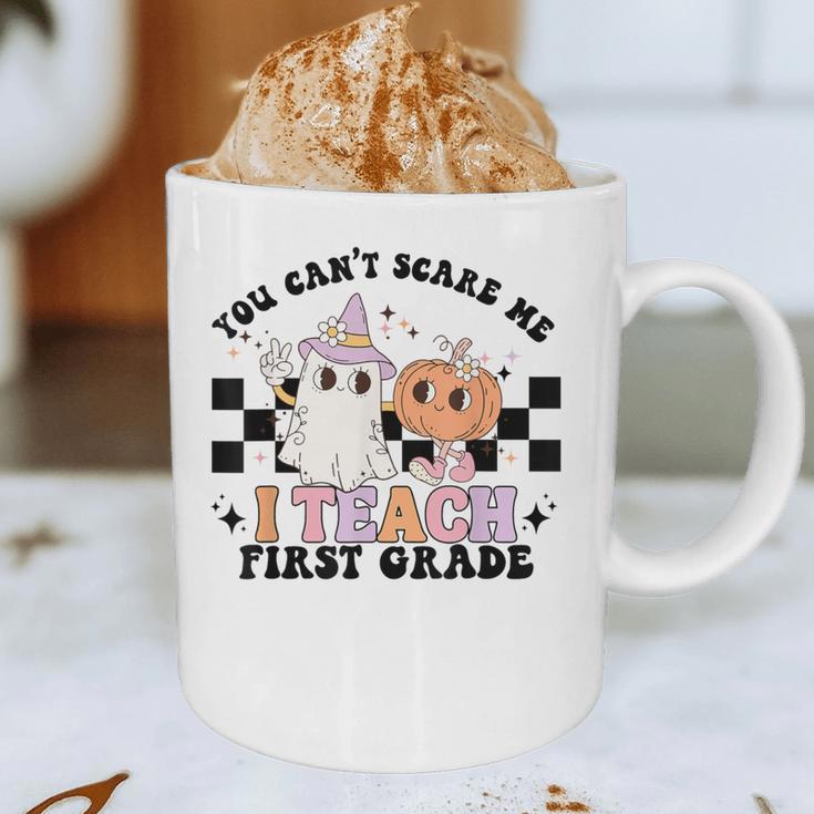 You Cant Scare Me I Teach First Grade Teacher Halloween Graphic Print Coffee Mug, novelty gifts, funny gifts