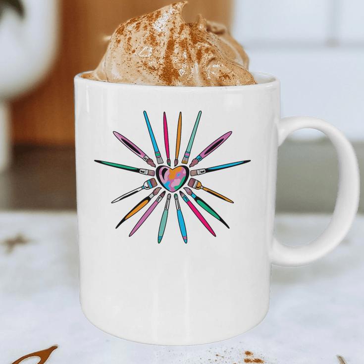 Cool Brush Heart Shape Art Teacher Paint For Artist Painter Graphic Print Coffee Mug, novelty gifts, funny gifts Cool Brush Heart Shape Art Teacher Paint For Artist Painter Graphic Print Coffee Mug, novelty gifts, funny gifts