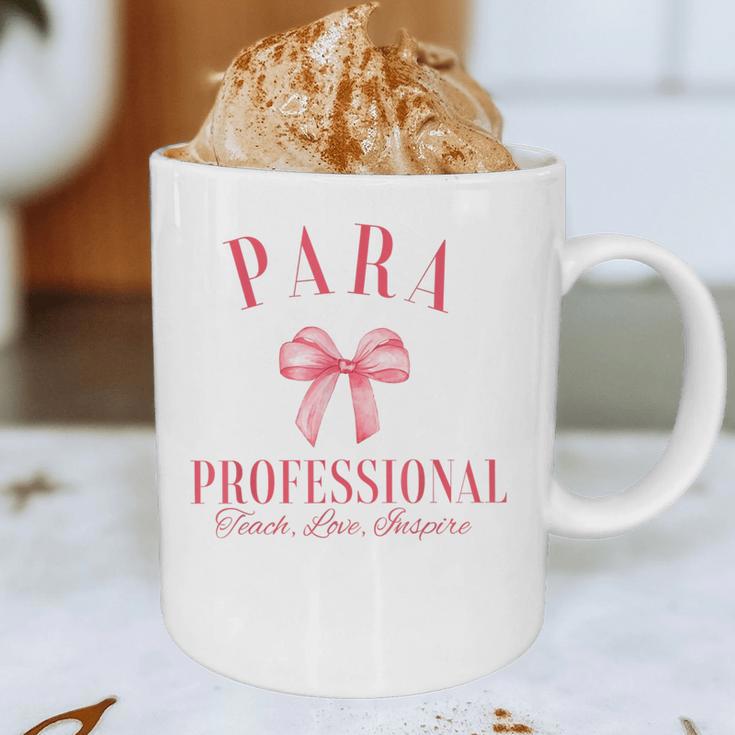 Coquette Bow Paraprofessional School Para Squad Teacher Aide Graphic Print Coffee Mug, novelty gifts, funny gifts Coquette Bow Paraprofessional School Para Squad Teacher Aide Graphic Print Coffee Mug, novelty gifts, funny gifts