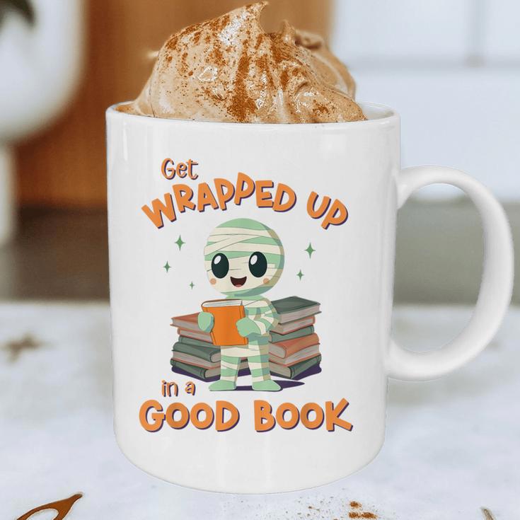 Cute Halloween Teacher Librarian Mummy Reading Books Graphic Print Coffee Mug, novelty gifts, funny gifts