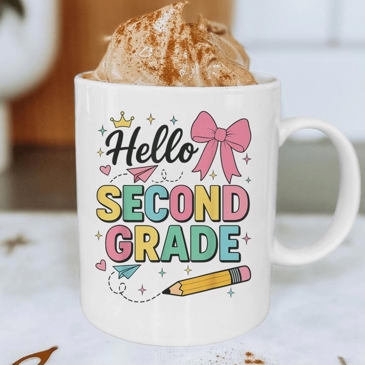 Cute Hello Second Grade Back To School Coquette Teacher Girl Graphic Print Coffee Mug, novelty gifts, funny gifts