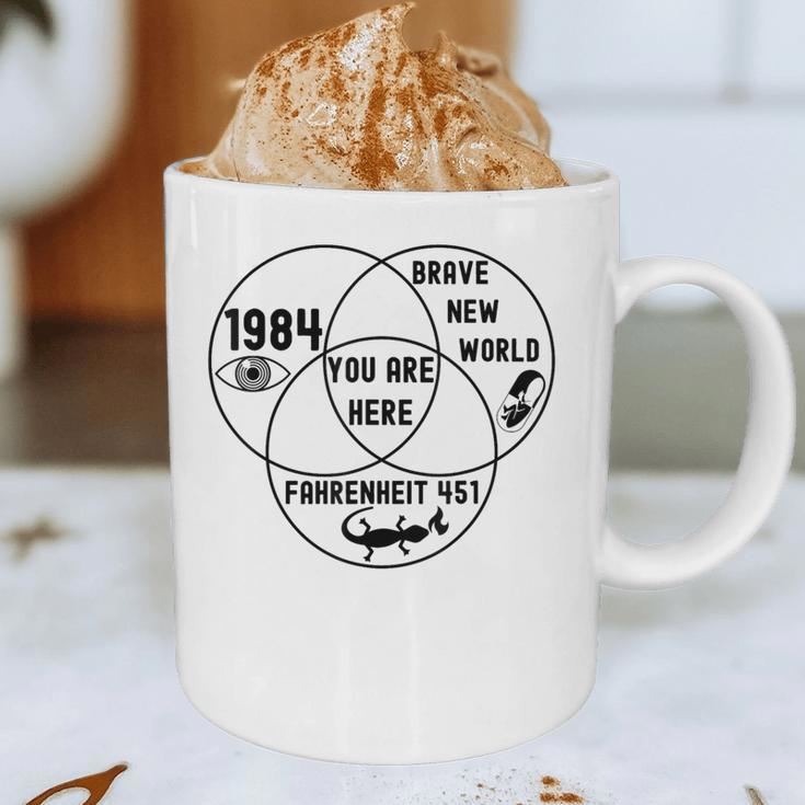You Are Here Dystopian Venn Diagram English Teacher Bk Graphic Print Coffee Mug, novelty gifts, funny gifts You Are Here Dystopian Venn Diagram English Teacher Bk Graphic Print Coffee Mug, novelty gifts, funny gifts