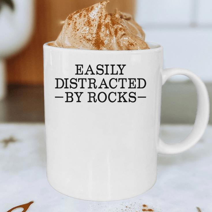 Easily Distracted By Rocks Rock Lover Geology Teacher Graphic Print Coffee Mug, novelty gifts, funny gifts