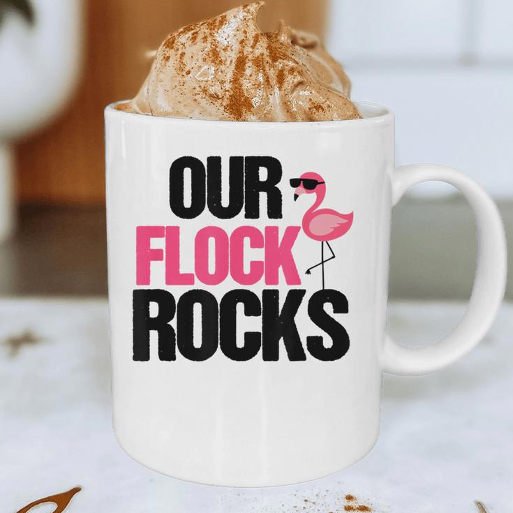 Our Flock Rocks Flamingo Mother's Day Teacher Graphic Print Coffee Mug, novelty gifts, funny gifts
