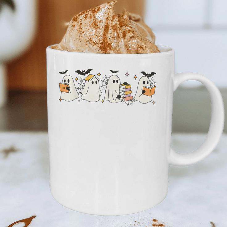 Ghosts Reading Books Library Halloween Teacher Men Women Kid Graphic Print Coffee Mug, novelty gifts, funny gifts