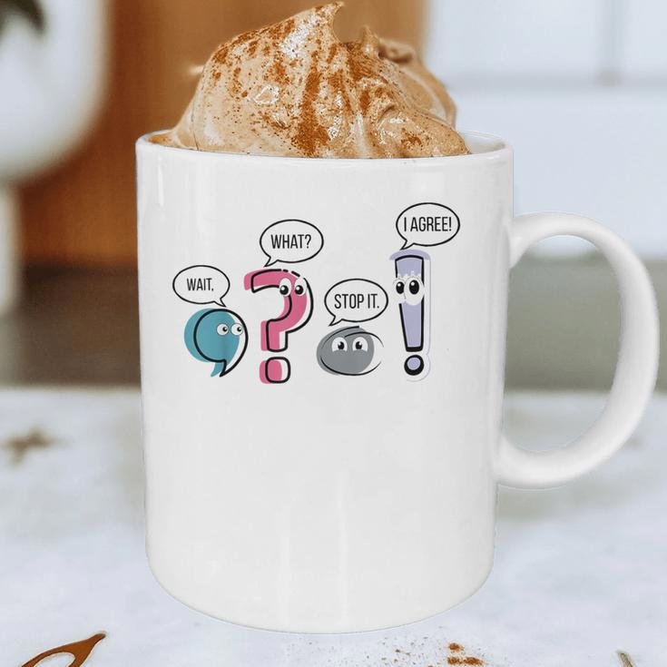 Grammar Teacher Punctuation English First Day Back To School Graphic Print Coffee Mug, novelty gifts, funny gifts