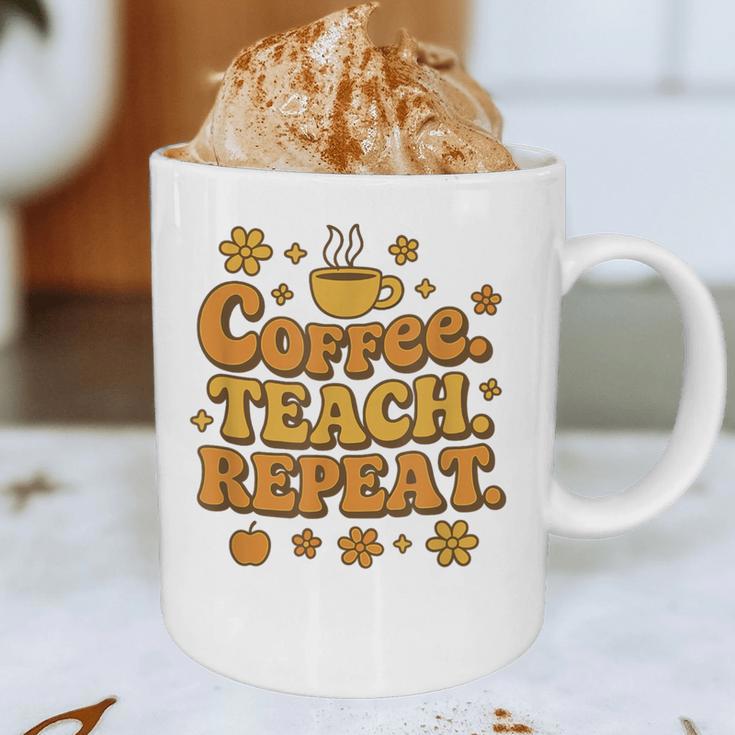 Groovy Coffee Teach Repeat Retro Teacher Graphic Print Coffee Mug, novelty gifts, funny gifts Groovy Coffee Teach Repeat Retro Teacher Graphic Print Coffee Mug, novelty gifts, funny gifts
