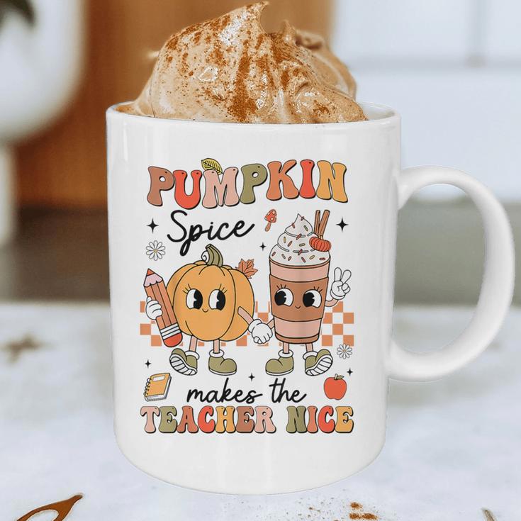 Groovy Pumpkin Spice Makes Teacher Nice Fall Thanksgiving Graphic Print Coffee Mug, novelty gifts, funny gifts Groovy Pumpkin Spice Makes Teacher Nice Fall Thanksgiving Graphic Print Coffee Mug, novelty gifts, funny gifts