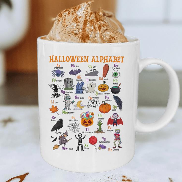 Halloween Alphabet ABCs Learning Kindergarten Teacher Graphic Print Coffee Mug, novelty gifts, funny gifts