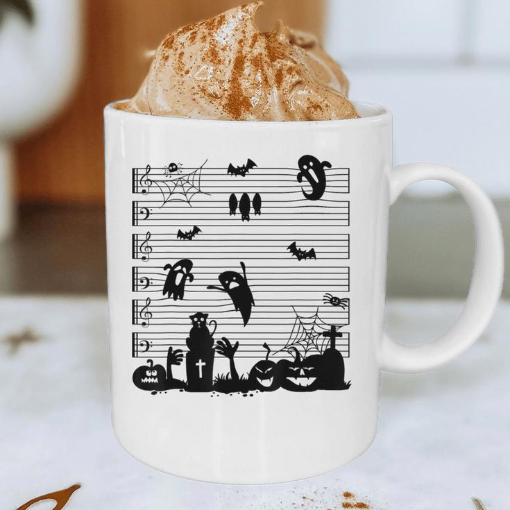 Halloween Music Note Clefs Spooky Ghost For Music Teacher Graphic Print Coffee Mug, novelty gifts, funny gifts