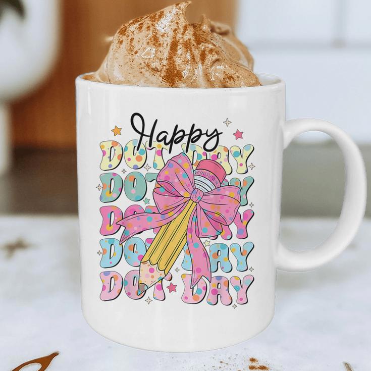 Happy Dot Day 2025 Coquette Bow Teachers Kids Boys Girls Graphic Print Coffee Mug, novelty gifts, funny gifts Happy Dot Day 2025 Coquette Bow Teachers Kids Boys Girls Graphic Print Coffee Mug, novelty gifts, funny gifts