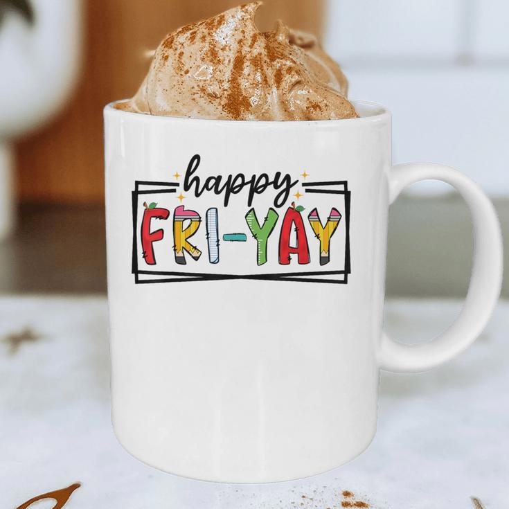 Happy Fri-Yay Friday Lovers Teacher Fri Yay Weekend Graphic Print Coffee Mug, novelty gifts, funny gifts
