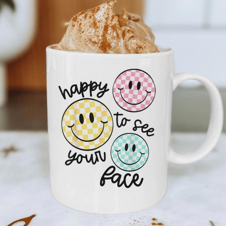 Happy To See Your Face Smile Face Teacher Back To School Graphic Print Coffee Mug, novelty gifts, funny gifts Happy To See Your Face Smile Face Teacher Back To School Graphic Print Coffee Mug, novelty gifts, funny gifts