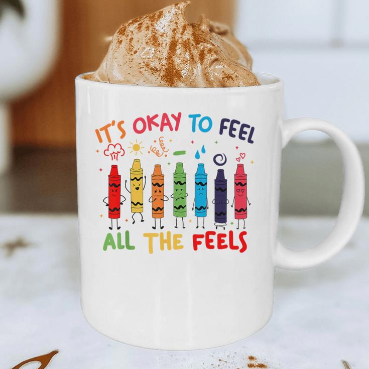 Its Okay To Feel All The Feels Mood Color Crayons Teacher Graphic Print Coffee Mug, novelty gifts, funny gifts Its Okay To Feel All The Feels Mood Color Crayons Teacher Graphic Print Coffee Mug, novelty gifts, funny gifts