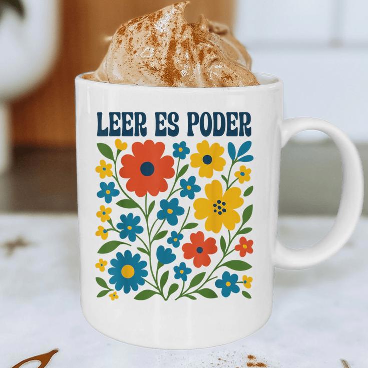 Leer Es Poder Cute Floral Boho Spanish Teacher Reading Graphic Print Coffee Mug, novelty gifts, funny gifts Leer Es Poder Cute Floral Boho Spanish Teacher Reading Graphic Print Coffee Mug, novelty gifts, funny gifts