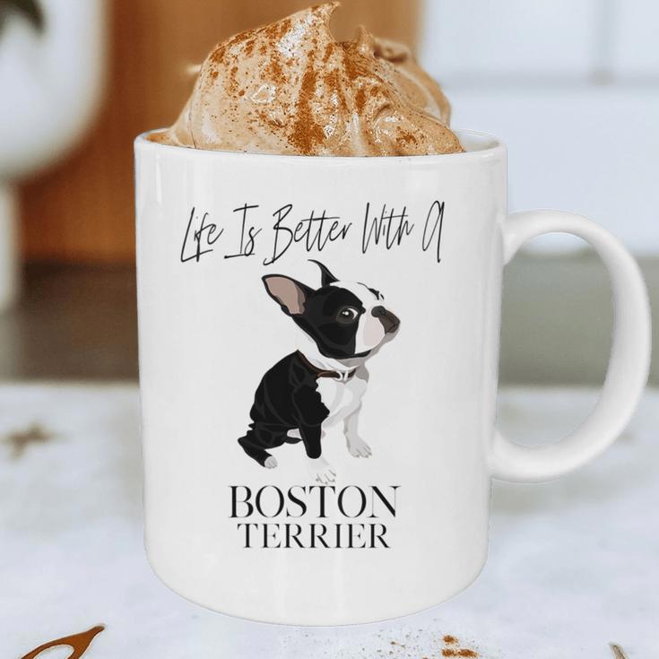 Life Is Better With A Boston Terrier Dog For Lover Graphic Print Coffee Mug, novelty gifts, funny gifts