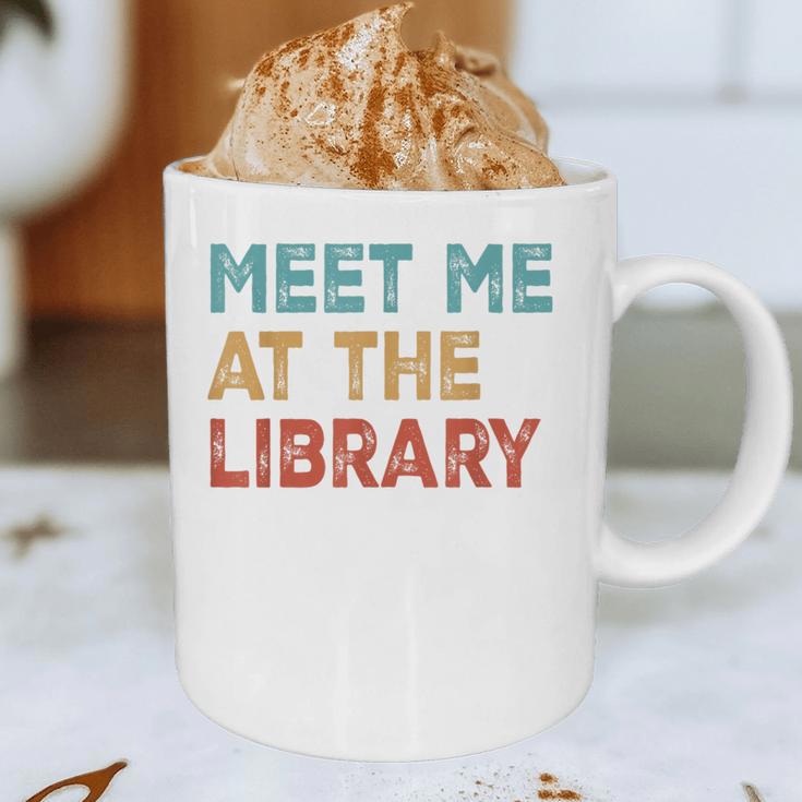 Meet Me At The Library For Teachers And School Librarians Graphic Print Coffee Mug, novelty gifts, funny gifts