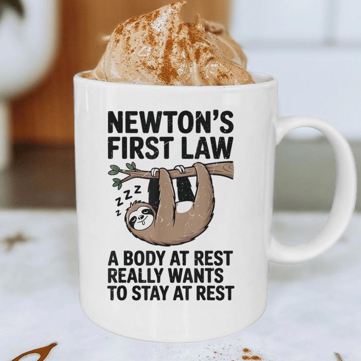 Newtons First Law Physics Jokes Science Teacher Graphic Print Coffee Mug, novelty gifts, funny gifts